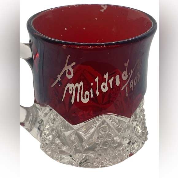 Antique Ruby Red World’s Fair Souvenir Glass Cup Creamer Crystal Base 1903 - Picture 12 of 12